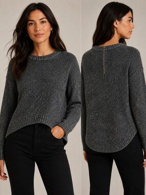 Charcoal Crewneck Knit Sweater - size XL Women's